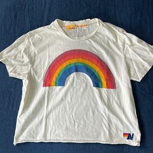 Aviator Nation Rainbow 🌈 Crop tee